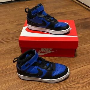 Nike Kids Black and Blue High-Top Sneakers